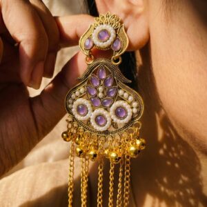Traditional Gold Plated pearl Jhumka Earrings for Women