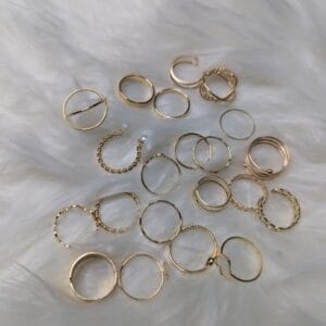 Trendy Golden Finger Rings Combo Set for Women