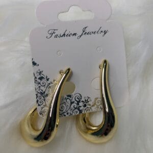 Luxury Gold Plated Abstract Waterdrop Statement Earrings for Girls