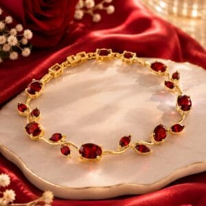 Cubic Zirconia Wrist Chain with Vine Flowers, Sweet and Romantic Metal Bracele